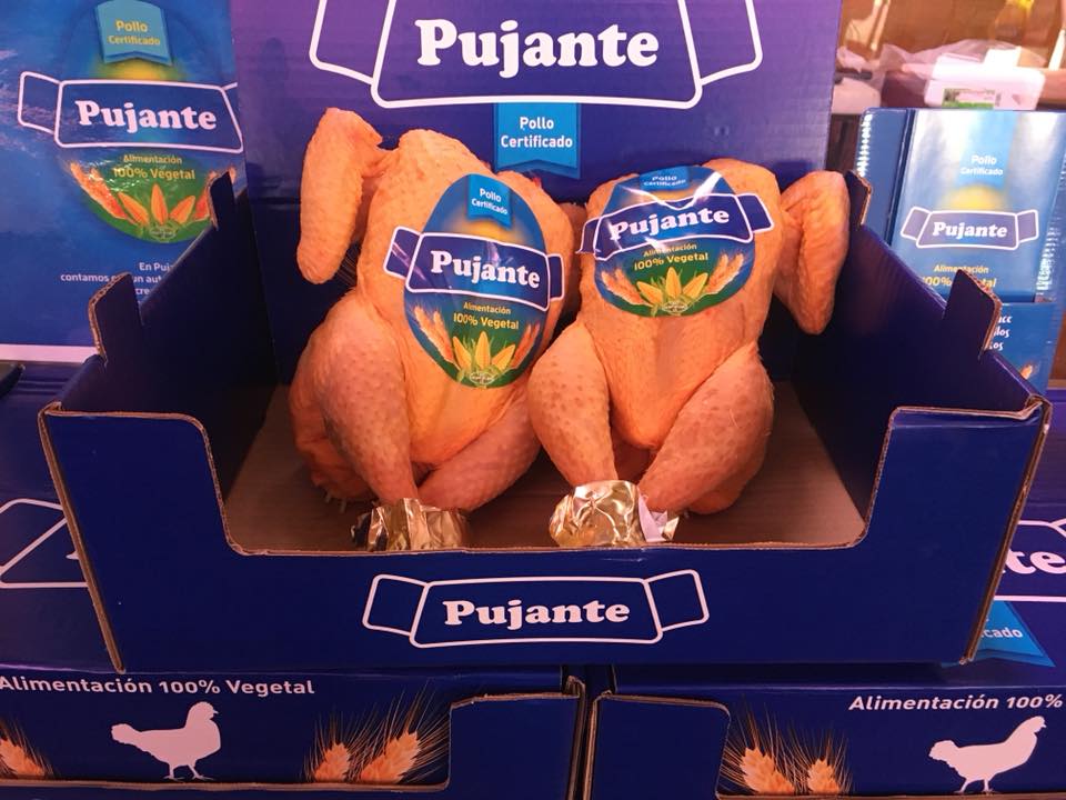 Pollo certificado, alimentación 100% vegetal